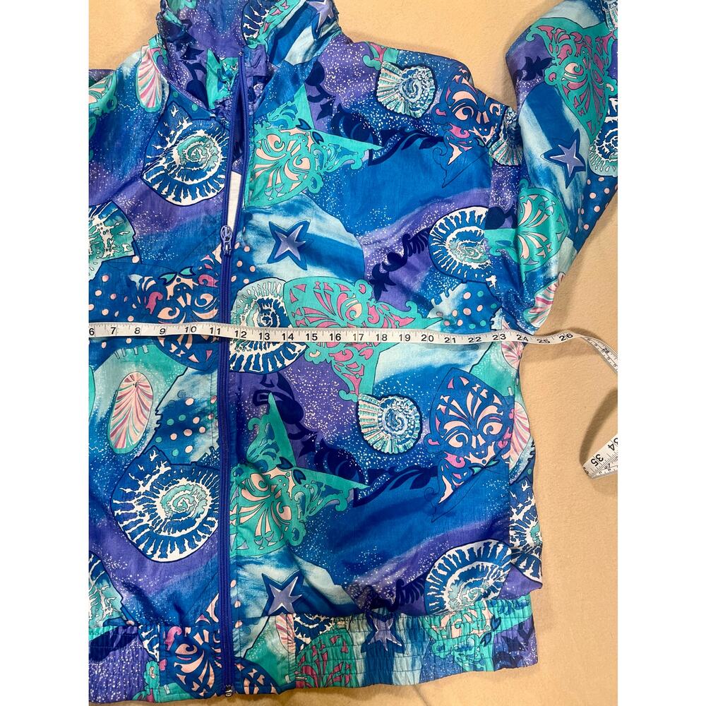 Lavon Vintage 90's Seashell Colorful Windbreaker Ski Jacket Size LARGE Retro - Picture 8 of 12